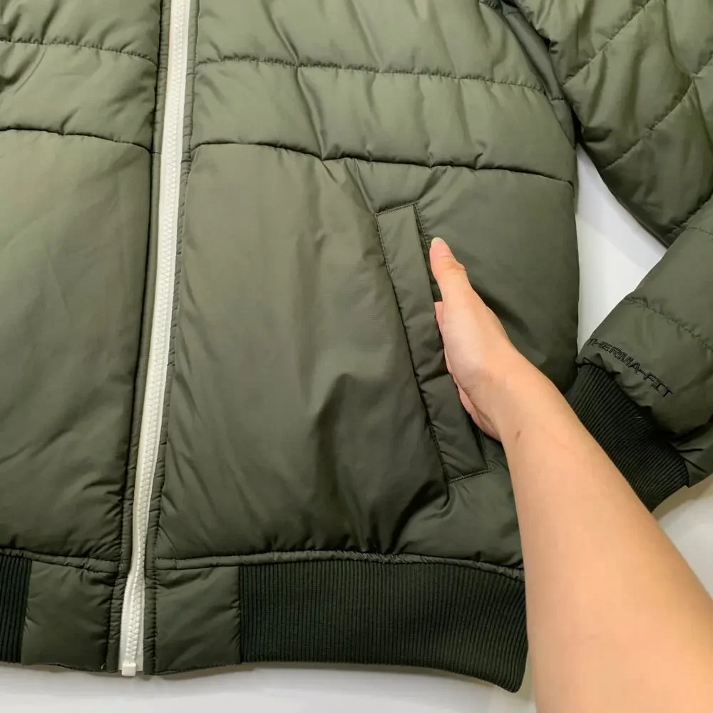 Nike Jacket Mens M Medium Army Green Sportswear Therma Legacy Reversible Bomber